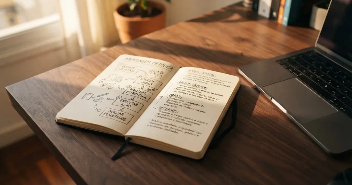 Caderno com um esboço passo a passo ao lado de um teclado — como jogar em casino pt
