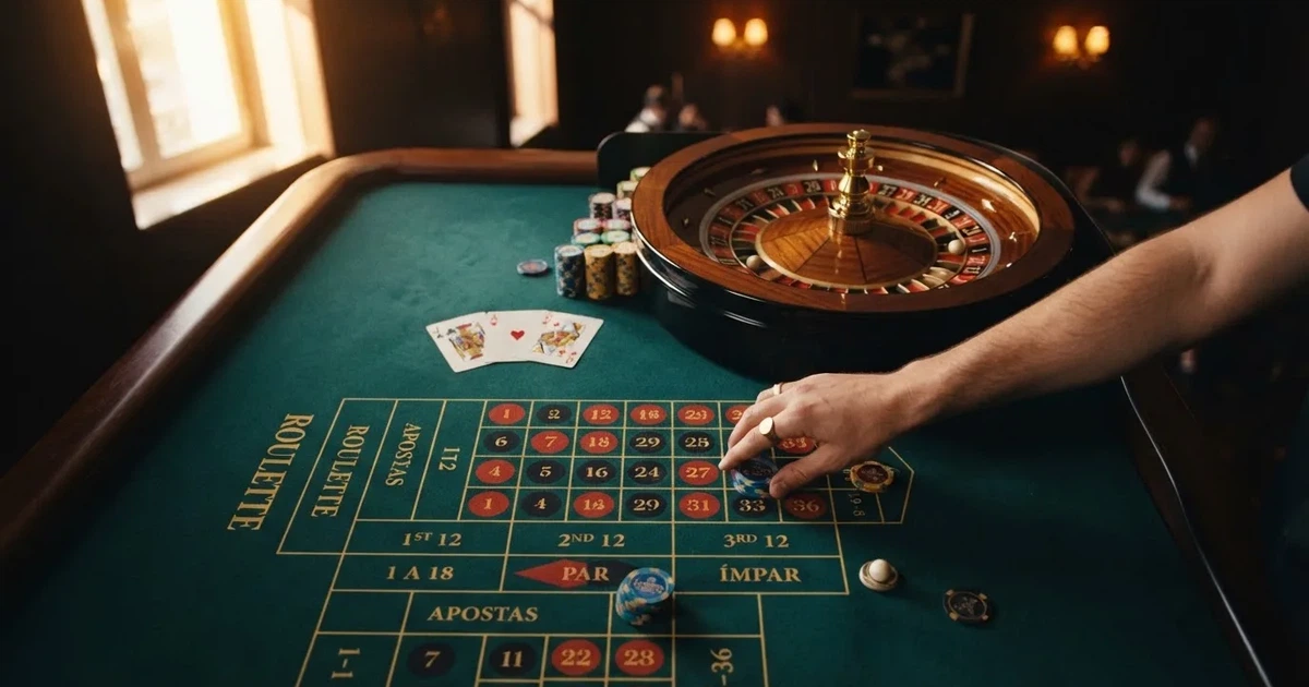 Mesa de jogo iluminada com cartas, vista de cima — slots demo em portugal